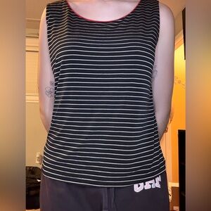 2 for $10 TanJay Black and White Striped Tank Top